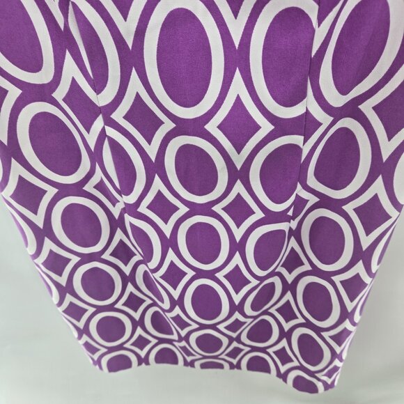 Alyx Purple White Circle Geometric Retro Mini Dress 12 - Picture 5 of 10